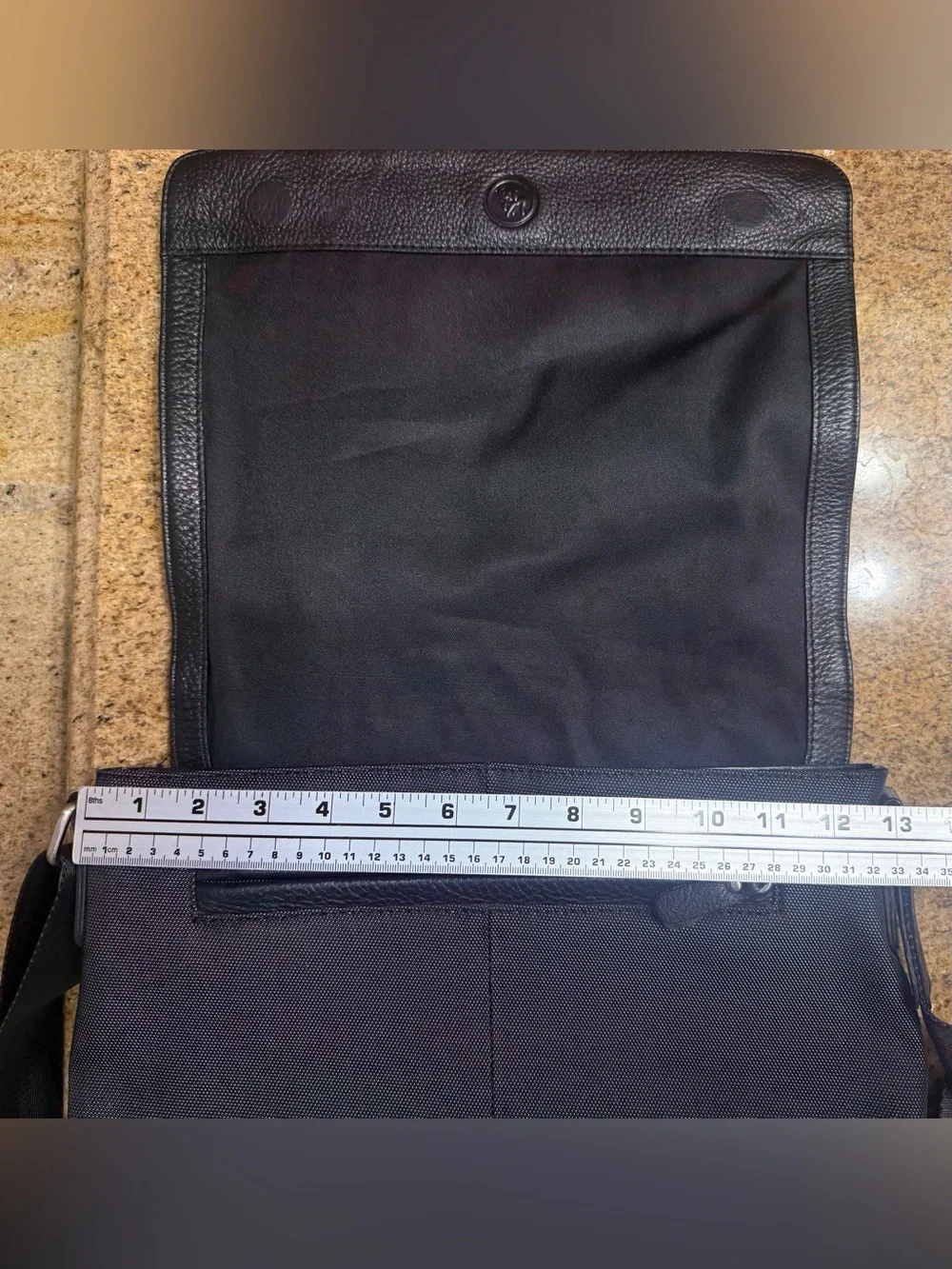 Emanuel Genuine Leather Messenger Bag Black Crossbody Laptop Travel Hand Made